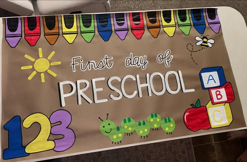 School banner handmade by Haley